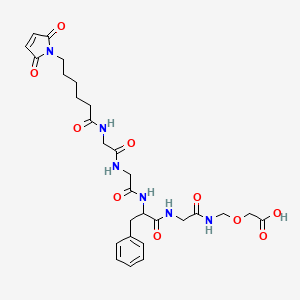 molecular formula C28H36N6O10 B12505151 2-[[[2-[[2-[[2-[[2-[6-(2,5-Dioxopyrrol-1-yl)hexanoylamino]acetyl]amino]acetyl]amino]-3-phenylpropanoyl]amino]acetyl]amino]methoxy]acetic acid 