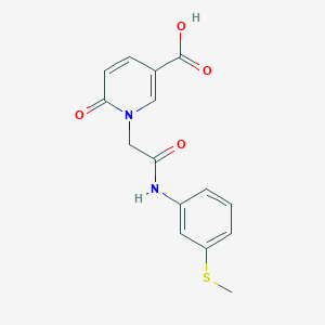 molecular formula C15H14N2O4S B12505162 1-(2-{[3-(Methylsulfanyl)phenyl]amino}-2-oxoethyl)-6-oxo-1,6-dihydropyridine-3-carboxylic acid 