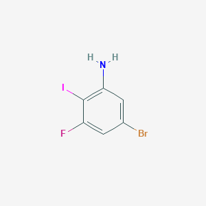 molecular formula C6H4BrFIN B12505231 5-Bromo-3-fluoro-2-iodoaniline 