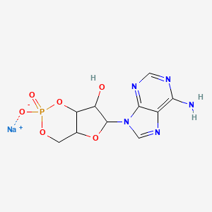 molecular formula C10H11N5NaO6P B12505242 sodium;6-(6-aminopurin-9-yl)-2-oxido-2-oxo-4a,6,7,7a-tetrahydro-4H-furo[3,2-d][1,3,2]dioxaphosphinin-7-ol 