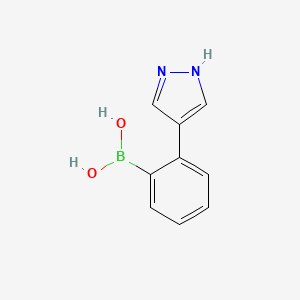 molecular formula C9H9BN2O2 B12505264 (2-(1H-Pyrazol-4-yl)phenyl)boronic acid 