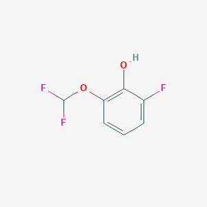 molecular formula C7H5F3O2 B12505320 2-(Difluoromethoxy)-6-fluorophenol 
