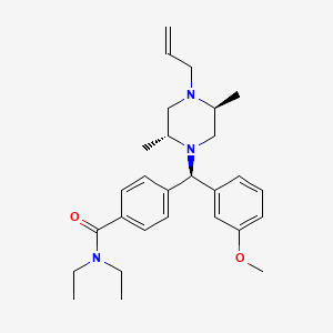 molecular formula C28H39N3O2 B1250533 4-[(R)-[(2R,5S)-2,5-dimethyl-4-prop-2-enylpiperazin-1-yl]-(3-methoxyphenyl)methyl]-N,N-diethylbenzamide 