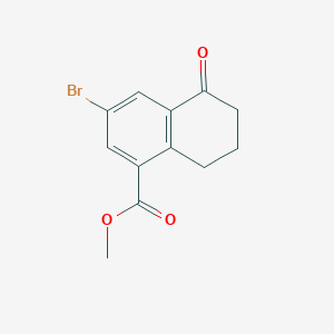 molecular formula C12H11BrO3 B12505381 Methyl 3-bromo-5-oxo-5,6,7,8-tetrahydronaphthalene-1-carboxylate 