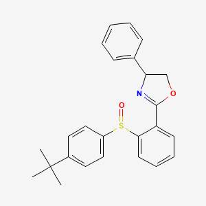 molecular formula C25H25NO2S B12505394 2-(2-((4-(tert-Butyl)phenyl)sulfinyl)phenyl)-4-phenyl-4,5-dihydrooxazole 