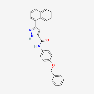 molecular formula C27H21N3O2 B12505405 N-[4-(benzyloxy)phenyl]-5-(naphthalen-1-yl)-1H-pyrazole-3-carboxamide 
