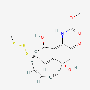 molecular formula C18H17NO5S3 B1250543 methyl N-[(1R,4Z,8S,13E)-1,8-dihydroxy-13-[2-(methyltrisulfanyl)ethylidene]-11-oxo-10-bicyclo[7.3.1]trideca-4,9-dien-2,6-diynyl]carbamate 
