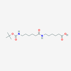 molecular formula C17H32N2O5 B12505441 6-(6-((tert-Butoxycarbonyl)amino)hexanamido)hexanoic acid CAS No. 14254-45-6