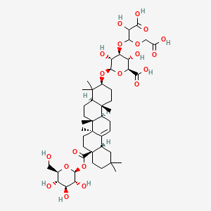 molecular formula C47H72O20 B1250545 (2S,3S,4S,5R,6R)-6-[[(3S,4aR,6aR,6bS,8aS,12aS,14aR,14bR)-4,4,6a,6b,11,11,14b-heptamethyl-8a-[(2S,3R,4S,5S,6R)-3,4,5-trihydroxy-6-(hydroxymethyl)oxan-2-yl]oxycarbonyl-1,2,3,4a,5,6,7,8,9,10,12,12a,14,14a-tetradecahydropicen-3-yl]oxy]-4-[2-carboxy-1-(carboxymethoxy)-2-hydroxyethoxy]-3,5-dihydroxyoxane-2-carboxylic acid 