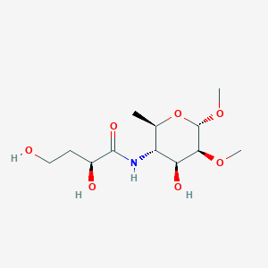 molecular formula C12H23NO7 B1250550 methyl 4,6-dideoxy-4-[(2S)-2,4-dihydroxybutanamido]-2-O-methyl-alpha-D-mannopyranoside 