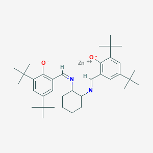 molecular formula C36H52N2O2Zn B12505500 zinc;2,4-ditert-butyl-6-[[2-[(3,5-ditert-butyl-2-oxidophenyl)methylideneamino]cyclohexyl]iminomethyl]phenolate 
