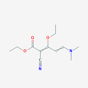 molecular formula C12H18N2O3 B12505576 Ethyl 2-cyano-5-(dimethylamino)-3-ethoxypenta-2,4-dienoate 