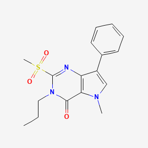 molecular formula C17H19N3O3S B12505583 5-methyl-2-(methylsulfonyl)-7-phenyl-3-propyl-3,5-dihydro-4H-pyrrolo[3,2-d]pyrimidin-4-one 