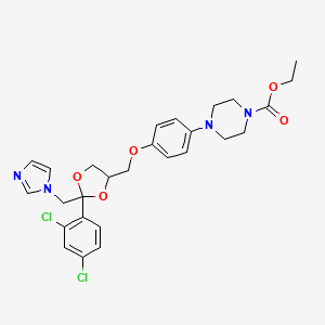 molecular formula C27H30Cl2N4O5 B12505587 Dichlorophenyl imidazoldioxolan 