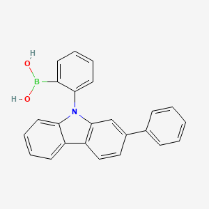 molecular formula C24H18BNO2 B12505671 (2-(2-Phenyl-9H-carbazol-9-yl)phenyl)boronic acid 