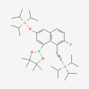 ((6-Fluoro-4-(4,4,5,5-tetramethyl-1,3,2-dioxaborolan-2-yl)-5-((triisopropylsilyl)ethynyl)naphthalen-2-yl)oxy)triisopropylsilane