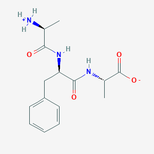 molecular formula C15H21N3O4 B125057 (2S)-2-[[(2R)-2-[[(2S)-2-azaniumylpropanoyl]amino]-3-phenylpropanoyl]amino]propanoate CAS No. 155114-42-4