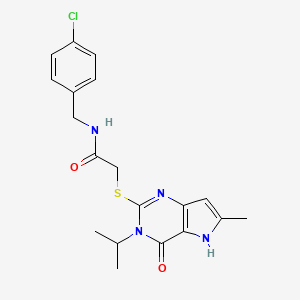 molecular formula C19H21ClN4O2S B12505702 N-(4-chlorobenzyl)-2-{[6-methyl-4-oxo-3-(propan-2-yl)-4,5-dihydro-3H-pyrrolo[3,2-d]pyrimidin-2-yl]sulfanyl}acetamide 