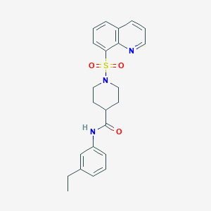 molecular formula C23H25N3O3S B12505707 N-(3-Ethylphenyl)-1-(quinolin-8-ylsulfonyl)piperidine-4-carboxamide 