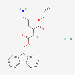 molecular formula C23H27ClN2O4 B12505736 prop-2-en-1-yl 5-amino-2-{[(9H-fluoren-9-ylmethoxy)carbonyl]amino}pentanoate hydrochloride 