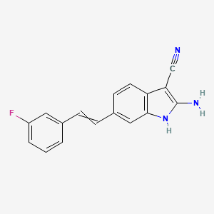 molecular formula C17H12FN3 B12505742 2-amino-6-[2-(3-fluorophenyl)ethenyl]-1H-indole-3-carbonitrile 