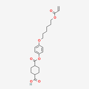 molecular formula C23H30O7 B12505821 trans-4-((4-((6-(Acryloyloxy)hexyl)oxy)phenoxy)carbonyl)cyclohexanecarboxylic acid 