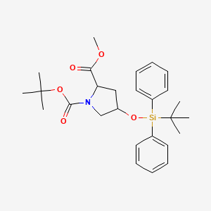 molecular formula C27H37NO5Si B12505994 Methyl (2R,4R)-4-[(tert-Butyldiphenylsilyl)oxy]-1-Boc-pyrrolidine-2-carboxylate 
