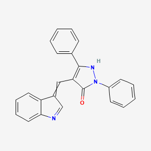 molecular formula C24H17N3O B12506102 4-(1H-Indol-3-ylmethylidene)-2,5-diphenylpyrazol-3-one 