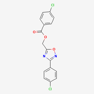 molecular formula C16H10Cl2N2O3 B12506138 [3-(4-Chlorophenyl)-1,2,4-oxadiazol-5-yl]methyl 4-chlorobenzoate 
