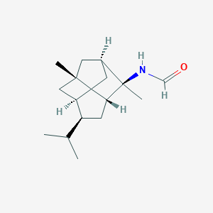 molecular formula C16H27NO B1250614 N-[(1S,2R,3R,5S,6R,8R)-2,8-dimethyl-5-propan-2-yl-2-tricyclo[4.3.1.03,8]decanyl]formamide 