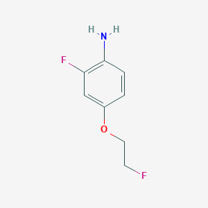 molecular formula C8H9F2NO B12506144 2-Fluoro-4-(2-fluoroethoxy)aniline 