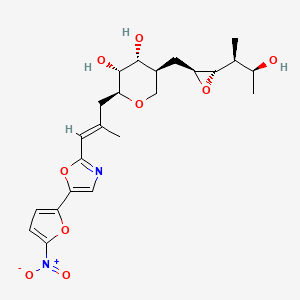 (2S,3R,4R,5S)-5-[[(2S,3S)-3-[(2S,3S)-3-hydroxybutan-2-yl]oxiran-2-yl]methyl]-2-[(E)-2-methyl-3-[5-(5-nitrofuran-2-yl)-1,3-oxazol-2-yl]prop-2-enyl]oxane-3,4-diol
