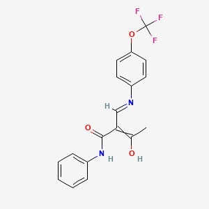 molecular formula C18H15F3N2O3 B12506185 (E)-3-oxo-N-phenyl-2-((4-(trifluoromethoxy)phenylamino)methylene)butanamide 