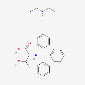 molecular formula C27H34N2O3 B12506189 3-Hydroxy-2-[(triphenylmethyl)amino]butanoic acid; diethylamine 