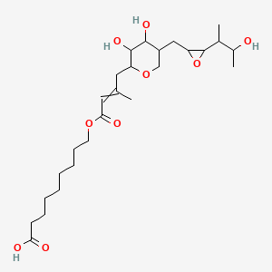 molecular formula C26H44O9 B12506241 9-{[4-(3,4-Dihydroxy-5-{[3-(3-hydroxybutan-2-yl)oxiran-2-yl]methyl}oxan-2-yl)-3-methylbut-2-enoyl]oxy}nonanoic acid 