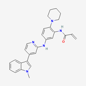 molecular formula C28H29N5O B12506252 N-(5-((4-(1-Methyl-1H-indol-3-yl)pyridin-2-yl)amino)-2-(piperidin-1-yl)phenyl)acrylamide 