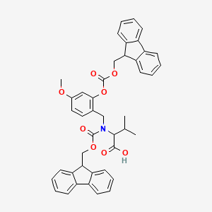molecular formula C43H39NO8 B12506262 N-|A-Fmoc-N-|A-(2-Fmoc-oxy-4-methoxybenzyl)-L-valine 