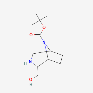 molecular formula C12H22N2O3 B12506279 tert-Butyl 2-(hydroxymethyl)-3,8-diazabicyclo[3.2.1]octane-8-carboxylate 