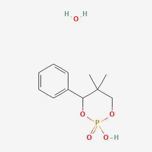 molecular formula C11H17O5P B12506318 2-Hydroxy-5,5-dimethyl-4-phenyl-1,3,2-dioxaphosphinane 2-oxide hydrate 