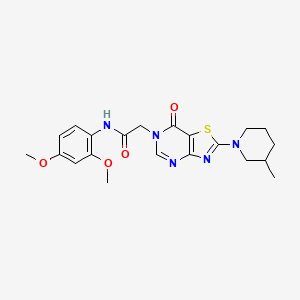 molecular formula C21H25N5O4S B12506327 N-(2,4-dimethoxyphenyl)-2-[2-(3-methylpiperidin-1-yl)-7-oxo[1,3]thiazolo[4,5-d]pyrimidin-6(7H)-yl]acetamide 
