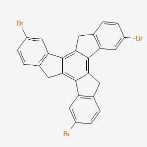 molecular formula C27H15Br3 B12506333 5,14,23-tribromoheptacyclo[18.7.0.02,10.03,8.011,19.012,17.021,26]heptacosa-1,3(8),4,6,10,12(17),13,15,19,21(26),22,24-dodecaene 