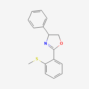 molecular formula C16H15NOS B12506347 2-[2-(Methylsulfanyl)phenyl]-4-phenyl-4,5-dihydro-1,3-oxazole 