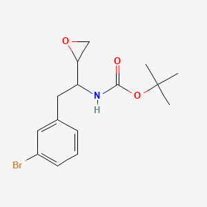 molecular formula C15H20BrNO3 B12506352 Tert-butyl N-[2-(3-bromophenyl)-1-(oxiran-2-YL)ethyl]carbamate 