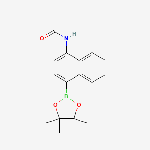 molecular formula C18H22BNO3 B12506411 N-[4-(Tetramethyl-1,3,2-dioxaborolan-2-yl)naphthalen-1-yl]acetamide 