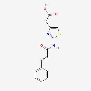 molecular formula C14H12N2O3S B12506499 [2-(3-Phenylprop-2-enamido)-1,3-thiazol-4-yl]acetic acid 