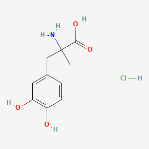 molecular formula C10H14ClNO4 B12506501 2-Amino-3-(3,4-dihydroxyphenyl)-2-methylpropanoic acid;hydrochloride CAS No. 66344-51-2