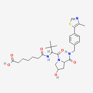 molecular formula C29H40N4O6S B12506554 7-[[(1R)-1-[(2S,4R)-4-hydroxy-2-[[4-(4-methylthiazol-5-yl)phenyl]methylcarbamoyl]pyrrolidine-1-carbonyl]-2,2-dimethyl-propyl]amino]-7-oxo-heptanoic acid 