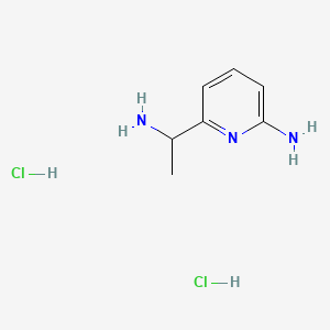 molecular formula C7H13Cl2N3 B12506561 6-(1-Aminoethyl)pyridin-2-amine dihydrochloride 