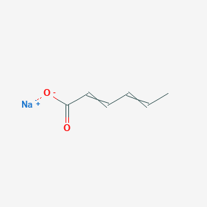 molecular formula C6H7NaO2 B12506653 2,4-Hexadienoic acid, sodium salt, (2E,4E)- 
