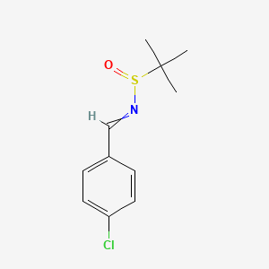 molecular formula C11H14ClNOS B12506665 N-[(E)-(4-chlorophenyl)methylene]-2-methylpropane-2-sulfinamide 